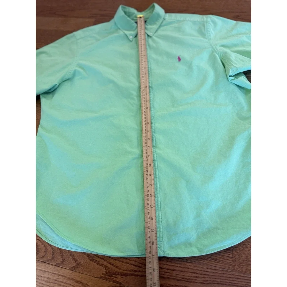 Ralph Lauren Mens XXL Lime Green Short Sleeve Oxford Button Down Pony Logo Shirt